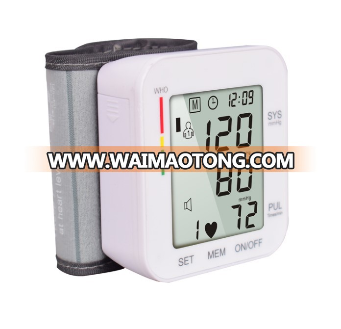 Home Use Automatic Wrist Type electric digital blood pressure monitor